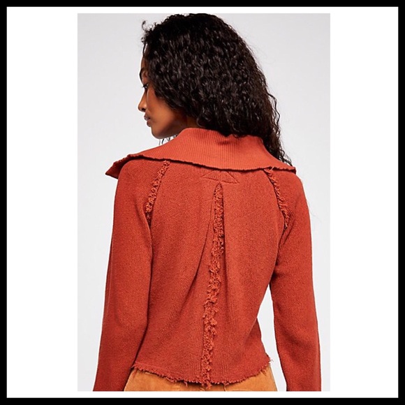 FREE PEOPLE SWEATER PULLOVER V-NEVK HENLEY A2C - Picture 2 of 8